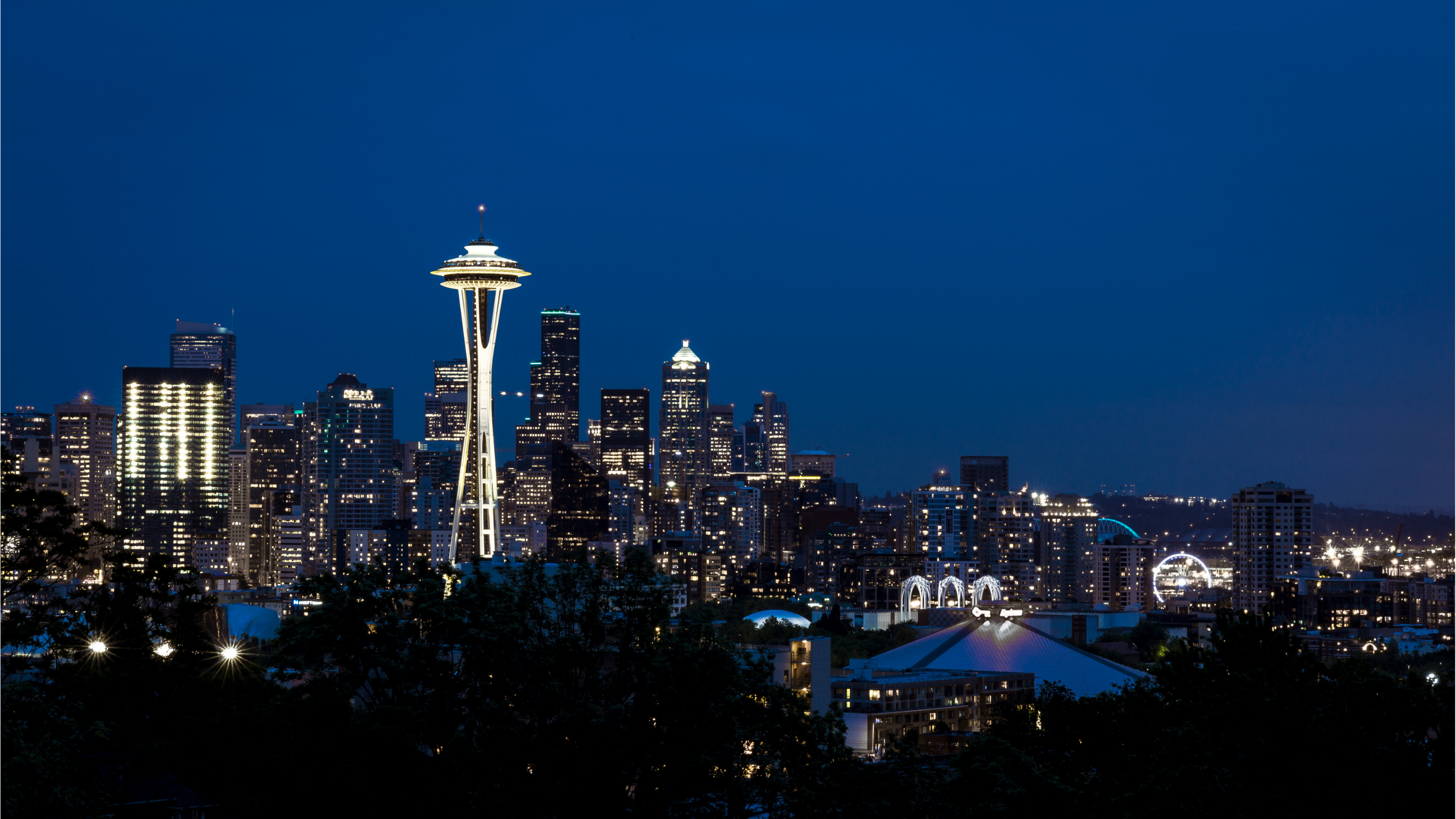 Seattle skyline at night